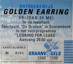 Golden Earring show ticket#0321 May 24, 1996 Soerendonk - Feesttent